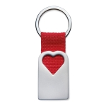 Porta-chaves publicitário forma de coração e tira colorida Valentine cor vermelho quarta vista