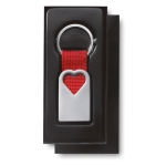 Porta-chaves publicitário forma de coração e tira colorida Valentine cor vermelho quinta vista