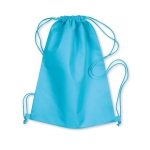 Mochilas publicitárias de cordão de non-woven 80 g/m² Basic cor turquesa