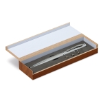 Caneta promocional com ponteiro laser e luz LED, tinta azul WoodPoint cor prateado