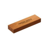 Caneta promocional com ponteiro laser e luz LED, tinta azul WoodPoint cor prateado vista principal quarta vista