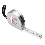 Fita métrica promocional com logo impresso TwoMeter 2 M cor prateado mate vista principal