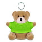 Porta-chaves publicitário com ursinho de peluche com camisola Yogi cor verde-lima
