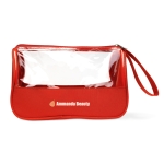 Elegante nécessaire promocional de microfibra e PVC Uptown cor vermelho segunda vista principal