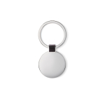 Elegante porta-chaves para empresas redondo de níquel brilhante Circle cor preto