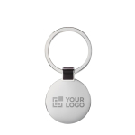 Elegante porta-chaves para empresas redondo de níquel brilhante Circle cor preto vista principal