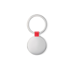 Elegante porta-chaves para empresas redondo de níquel brilhante Circle cor vermelho