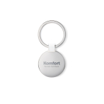 Elegante porta-chaves para empresas redondo de níquel brilhante Circle cor branco vista principal