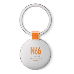 Elegante porta-chaves para empresas redondo de níquel brilhante Circle vista principal