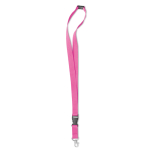 Lanyard personalizado de 2 cm com fivela e fecho BasicStyle Extra cor cor-de-rosa