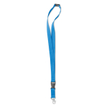 Lanyard personalizado de 2 cm com fivela e fecho BasicStyle Extra cor ciano