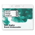 Porta-identificação transparente de 10 x 8 cm para publicidade Pass cor transparente