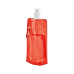 Garrafa dobrável publicitária de plástico com mosquetão 460ml Clip cor vermelho