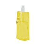 Garrafa dobrável publicitária de plástico com mosquetão 460ml Clip cor amarelo