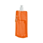 Garrafa dobrável publicitária de plástico com mosquetão 460ml Clip cor cor-de-laranja