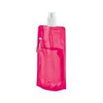 Garrafa dobrável publicitária de plástico com mosquetão 460ml Clip cor cor-de-rosa