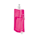 Garrafa dobrável publicitária de plástico com mosquetão 460ml Clip cor cor-de-rosa terceira vista