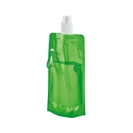 Garrafa dobrável publicitária de plástico com mosquetão 460ml Clip cor verde-claro