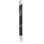 Canetas para empresas de metal com borracha e tinta azul Aster Matt cor preto vista principal