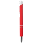 Canetas para empresas de metal com borracha e tinta azul Aster Matt cor vermelho