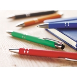 Canetas para empresas de metal com borracha e tinta azul Aster Matt cor verde segunda vista conjunto
