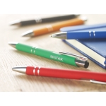 Canetas para empresas de metal com borracha e tinta azul Aster Matt cor verde segunda vista conjunto 2