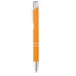 Canetas para empresas de metal com borracha e tinta azul Aster Matt cor cor-de-laranja