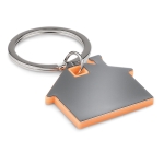 Porta-chaves em forma de casa com um toque colorido Home cor cor-de-laranja