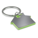 Porta-chaves em forma de casa com um toque colorido Home cor verde-lima