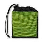 Toalha de microfibra personalizada com bolsa Microfibra Crossfit cor verde-lima