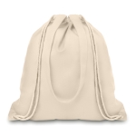 Mochila publicitária de canvas bege com alças compridas Boutique cor bege