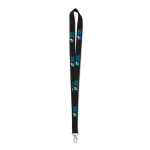 Lanyard personalizado barato de 2 cm com fecho mosquetão BasicStyle cor preto vista principal