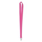 Lanyard personalizado barato de 2 cm com fecho mosquetão BasicStyle cor cor-de-rosa