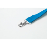 Lanyard personalizado barato de 2 cm com fecho mosquetão BasicStyle cor ciano vista fotografia