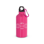 Garrafa de alumínio pequena em cores brilhantes 400 ml cor cor-de-rosa imagem com logo