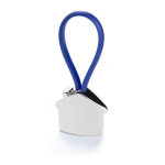 Porta-chaves de metal forma de casa e faixa de borracha colorida Bolky cor azul