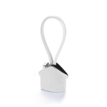 Porta-chaves de metal forma de casa e faixa de borracha colorida Bolky cor branco primeira vista