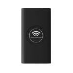 Powerbank sem fios com acabamento em borracha de 8.000 mAh Wireless cor preto terceira vista
