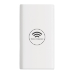 Powerbank sem fios com acabamento em borracha de 8.000 mAh Wireless cor branco quarta vista