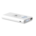 Powerbank sem fios com acabamento em borracha de 8.000 mAh Wireless cor branco vista principal