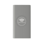 Powerbank sem fios com acabamento em borracha de 8.000 mAh Wireless cor cinzento terceira vista