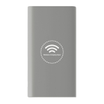 Powerbank sem fios com acabamento em borracha de 8.000 mAh Wireless cor cinzento quarta vista