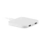 Carregador para telemóvel sem fios de design quadrado ChargePad cor branco segunda vista