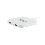 Carregador para telemóvel sem fios de design quadrado ChargePad cor branco vista principal