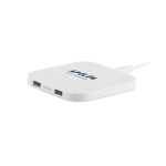 Carregador para telemóvel sem fios de design quadrado ChargePad cor branco segunda vista principal