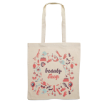 Sacos de algodão personalizados baratos de 140 g/m2 Eco Plus cor bege vista principal segunda vista