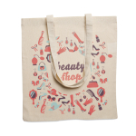 Sacos de algodão personalizados baratos de 140 g/m2 Eco Plus cor bege vista principal terceira vista