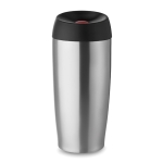 Caneca térmica de aço inoxidável com tampa de segurança 400ml Valve cor prateado mate