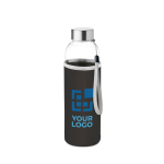 Garrafas de vidro com manga de neoprene 500ml Downtown cor preto vista principal