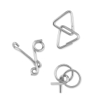 Conjunto de 3 quebra-cabeças em saco de algodão para clientes Unhook cor bege segunda vista